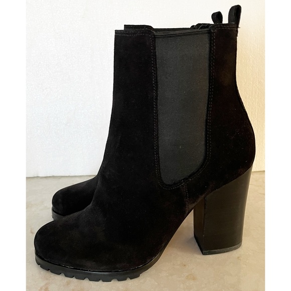 Coach Odelle Black Suede High Heel Ankle Boots 7 NWT - Picture 2 of 10